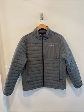 Lands' End Mens Packable Down Jacket size medium gray